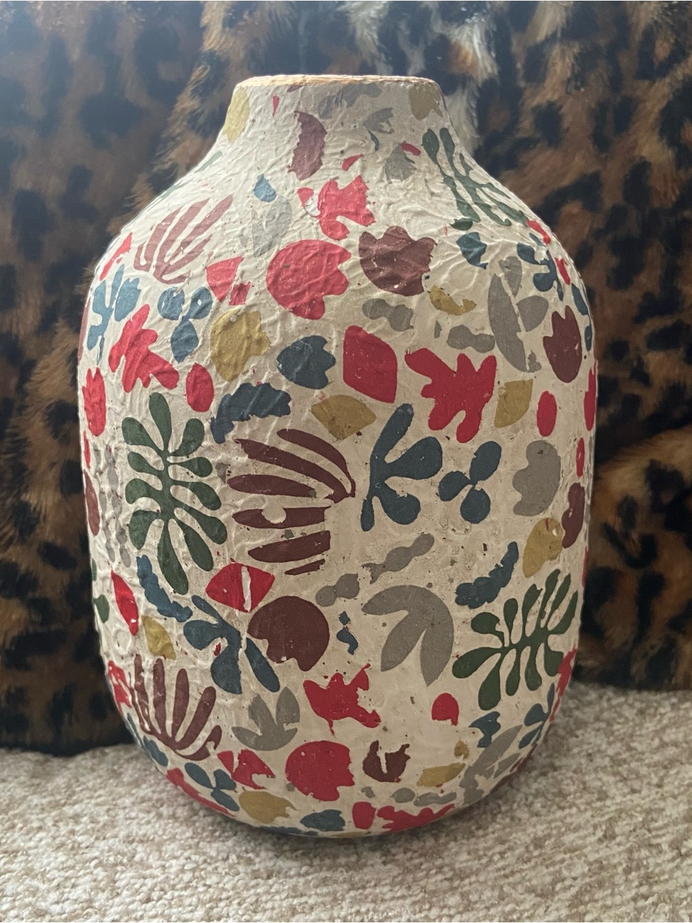 Ceramic Vase Henri Matisse Inspired Pattern. Ceramic With Pattern Overlay.